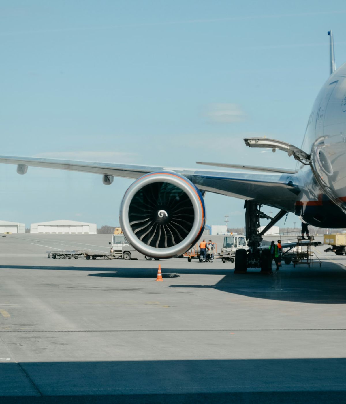 Aircraft being prepared at the airport gate